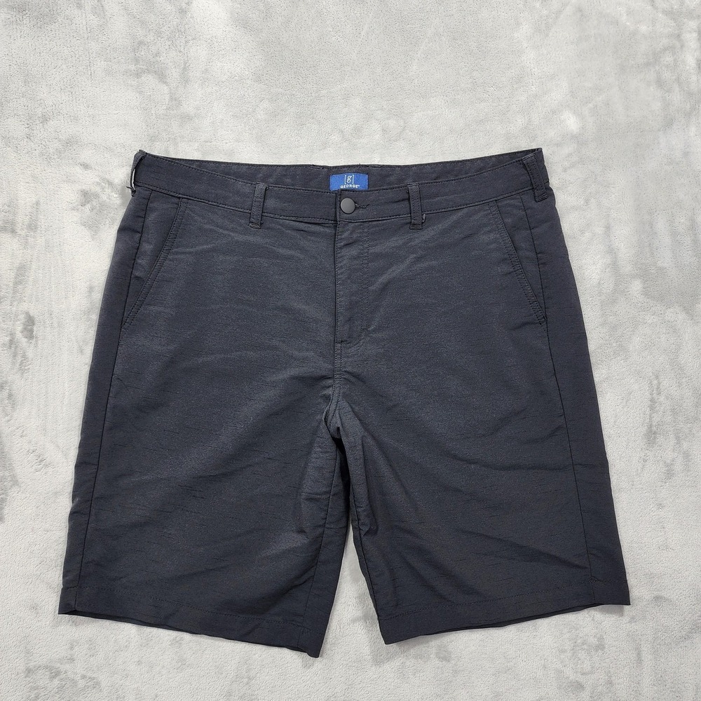 George Shorts Mens 36 Black Stretch Chino Flat Front Casual Summer Preppy Office